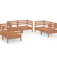 6-tlg. Garten-Lounge-Set Honigbraun Massivholz Kiefer