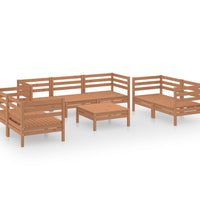 8-tlg. Garten-Lounge-Set Honigbraun Massivholz Kiefer