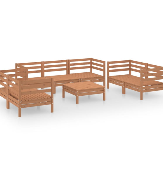 8-tlg. Garten-Lounge-Set Honigbraun Massivholz Kiefer