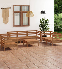 8-tlg. Garten-Lounge-Set Honigbraun Massivholz Kiefer