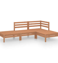 4-tlg. Garten-Lounge-Set Massivholz Kiefer Honigbraun