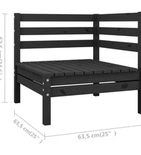 4-tlg. Garten-Lounge-Set Massivholz Kiefer Schwarz