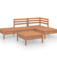 5-tlg. Garten-Lounge-Set Massivholz Kiefer Honigbraun