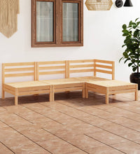 4-tlg. Garten-Lounge-Set Massivholz Kiefer