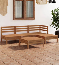 5-tlg. Garten-Lounge-Set Massivholz Kiefer Honigbraun