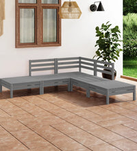 5-tlg. Garten-Lounge-Set Massivholz Kiefer Grau