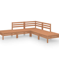 5-tlg. Garten-Lounge-Set Massivholz Kiefer Honigbraun