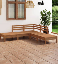 5-tlg. Garten-Lounge-Set Massivholz Kiefer Honigbraun