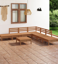 8-tlg. Garten-Lounge-Set Massivholz Kiefer Honigbraun