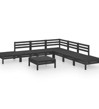 8-tlg. Garten-Lounge-Set Massivholz Kiefer Schwarz