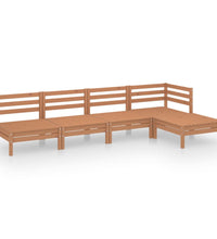 5-tlg. Garten-Lounge-Set Massivholz Kiefer Honigbraun