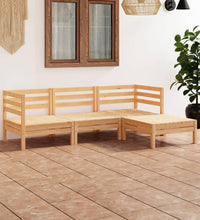 4-tlg. Garten-Lounge-Set Massivholz Kiefer