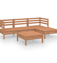 5-tlg. Garten-Lounge-Set Massivholz Kiefer Honigbraun