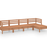 5-tlg. Garten-Lounge-Set Massivholz Kiefer Honigbraun