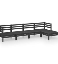 5-tlg. Garten-Lounge-Set Massivholz Kiefer Schwarz