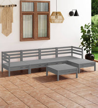 6-tlg. Garten-Lounge-Set Massivholz Kiefer Grau