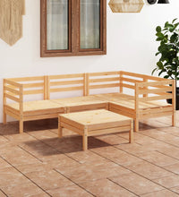 5-tlg. Garten-Lounge-Set Massivholz Kiefer