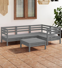 5-tlg. Garten-Lounge-Set Massivholz Kiefer Grau