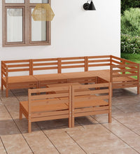 8-tlg. Garten-Lounge-Set Massivholz Kiefer Honigbraun