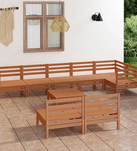 9-tlg. Garten-Lounge-Set Massivholz Kiefer Honigbraun