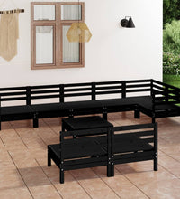 9-tlg. Garten-Lounge-Set Massivholz Kiefer Schwarz