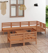 8-tlg. Garten-Lounge-Set Massivholz Kiefer Honigbraun