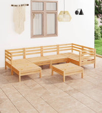 7-tlg. Garten-Lounge-Set Massivholz Kiefer