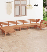 7-tlg. Garten-Lounge-Set Massivholz Kiefer Honigbraun