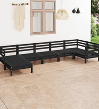 7-tlg. Garten-Lounge-Set Massivholz Kiefer Schwarz