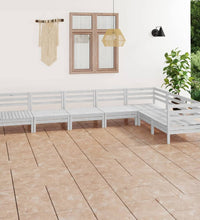 7-tlg. Garten-Lounge-Set Massivholz Kiefer Weiß