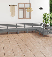 7-tlg. Garten-Lounge-Set Massivholz Kiefer Grau