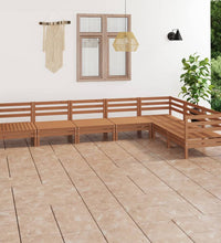 7-tlg. Garten-Lounge-Set Massivholz Kiefer Honigbraun