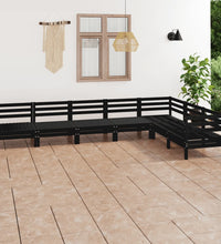 7-tlg. Garten-Lounge-Set Massivholz Kiefer Schwarz