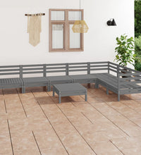 8-tlg. Garten-Lounge-Set Massivholz Kiefer Grau