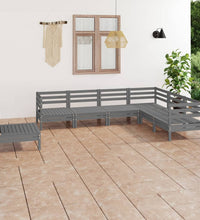 7-tlg. Garten-Lounge-Set Massivholz Kiefer Grau