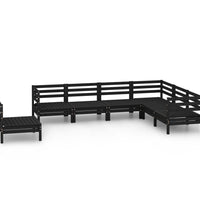 7-tlg. Garten-Lounge-Set Massivholz Kiefer Schwarz