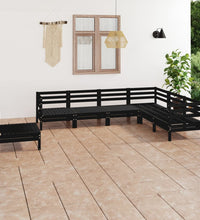 7-tlg. Garten-Lounge-Set Massivholz Kiefer Schwarz