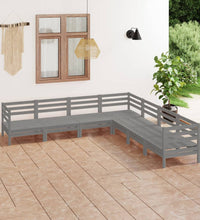 7-tlg. Garten-Lounge-Set Massivholz Kiefer Grau