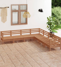 7-tlg. Garten-Lounge-Set Massivholz Kiefer Honigbraun