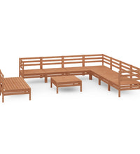 10-tlg. Garten-Lounge-Set Massivholz Kiefer Honigbraun