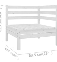 11-tlg. Garten-Lounge-Set Massivholz Kiefer Weiß