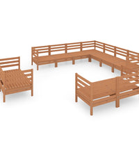 11-tlg. Garten-Lounge-Set Massivholz Kiefer Honigbraun