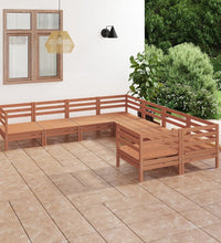 8-tlg. Garten-Lounge-Set Massivholz Kiefer Honigbraun