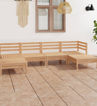 6-tlg. Garten-Lounge-Set Massivholz Kiefer