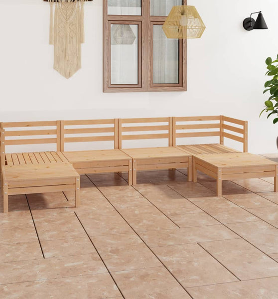 6-tlg. Garten-Lounge-Set Massivholz Kiefer