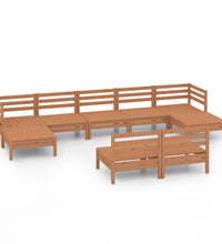 9-tlg. Garten-Lounge-Set Honigbraun Massivholz Kiefer