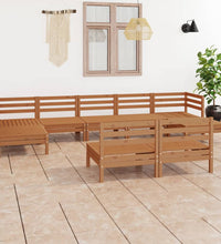 9-tlg. Garten-Lounge-Set Honigbraun Massivholz Kiefer