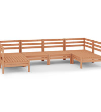 6-tlg. Garten-Lounge-Set Honigbraun Massivholz Kiefer