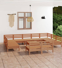 12-tlg. Garten-Lounge-Set Honigbraun Massivholz Kiefer