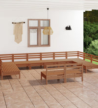 12-tlg. Garten-Lounge-Set Honigbraun Massivholz Kiefer